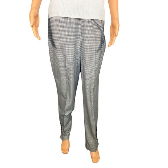 Talbots Houndstooth Dress Pants Womens Size 12 Side Pockets Button Detail - Picture 2 of 6